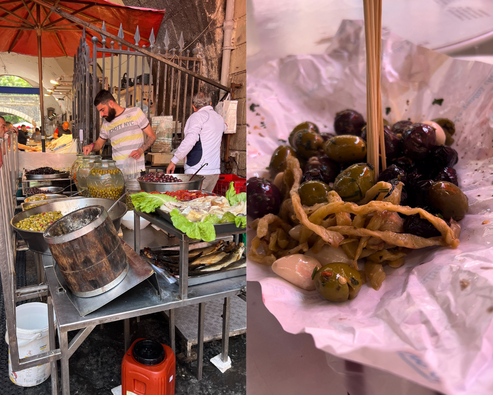 olives, la peschiera, street food tour, sicily
