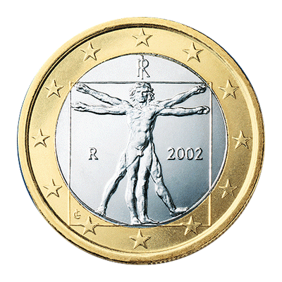 Italy Issued 1 Euro Coin Sample